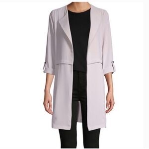 Philosophy Flowy Open Front Trench Jacket Sz M Light Gray